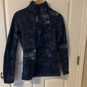 The North Face Navy and White Speckled Half-Zip Pullover